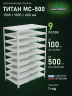 Стеллаж металлический Титан МС-500 1500х1000х600 9 полок