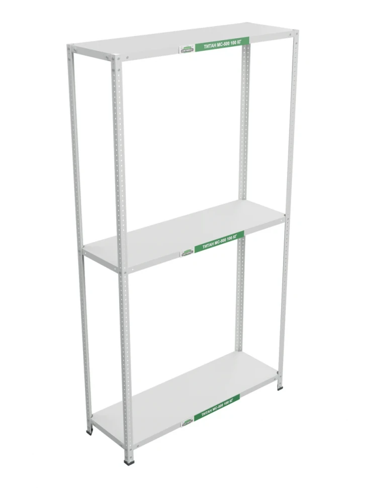 Стеллаж металлический Титан МС-500 2200х1200х400 3 полки Стеллаж металлический Титан МС-500 2200х1200х400 3 полки